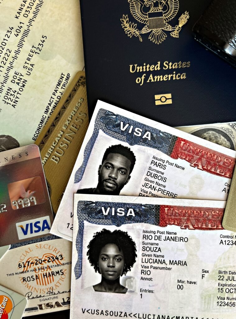 Passport and visa travel documents