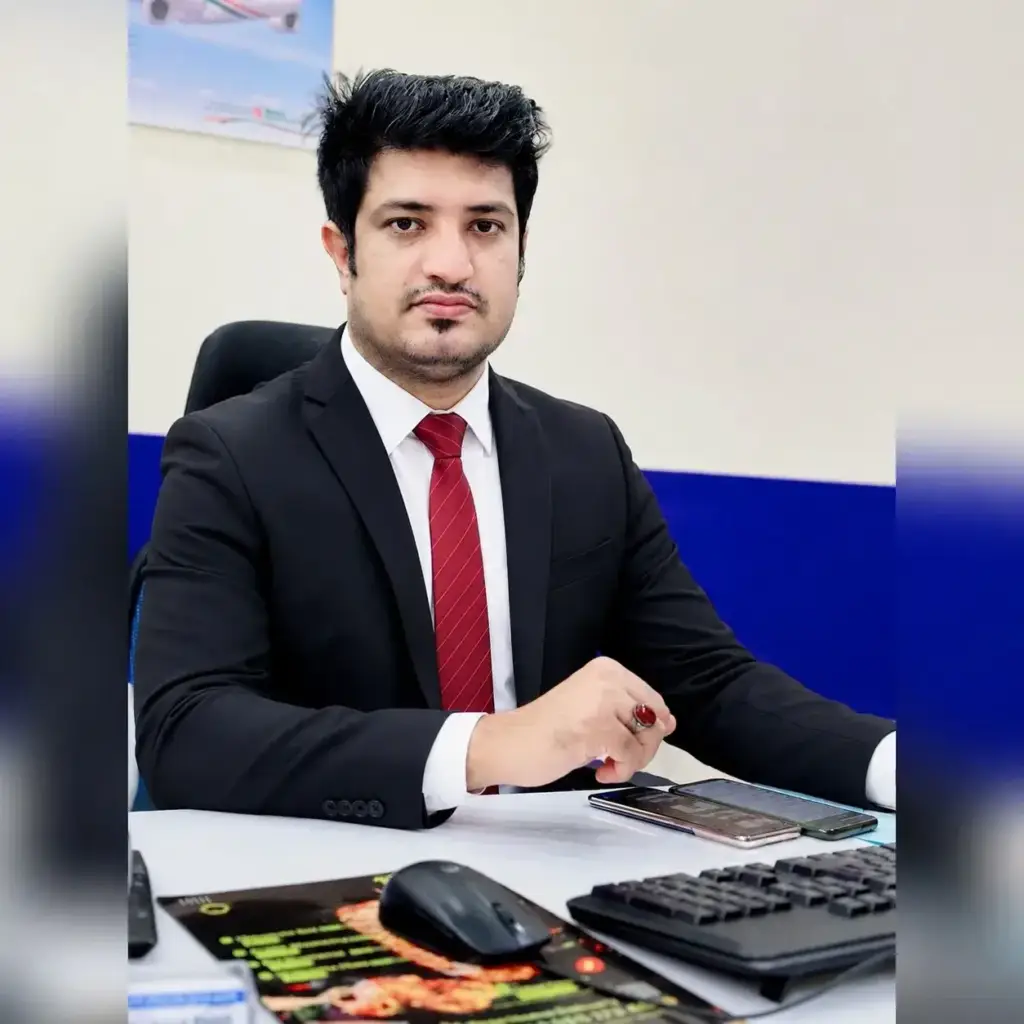 A Sky Four Star travel consultant at the Deira office in Dubai